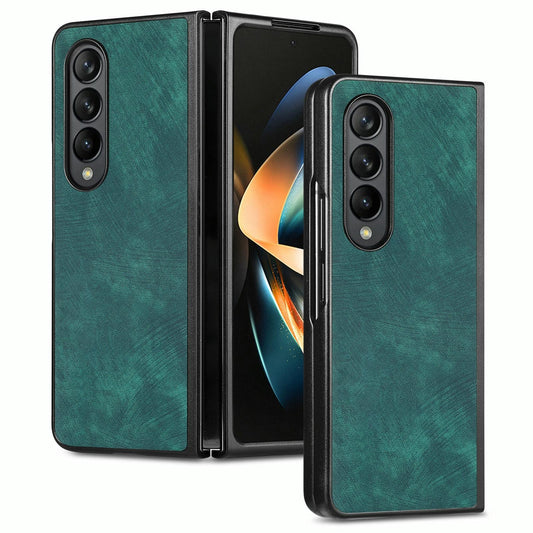 For Samsung Galaxy Z Fold4 5G Pu Back Cover - Solid Colour - Green - Mekamart Australia