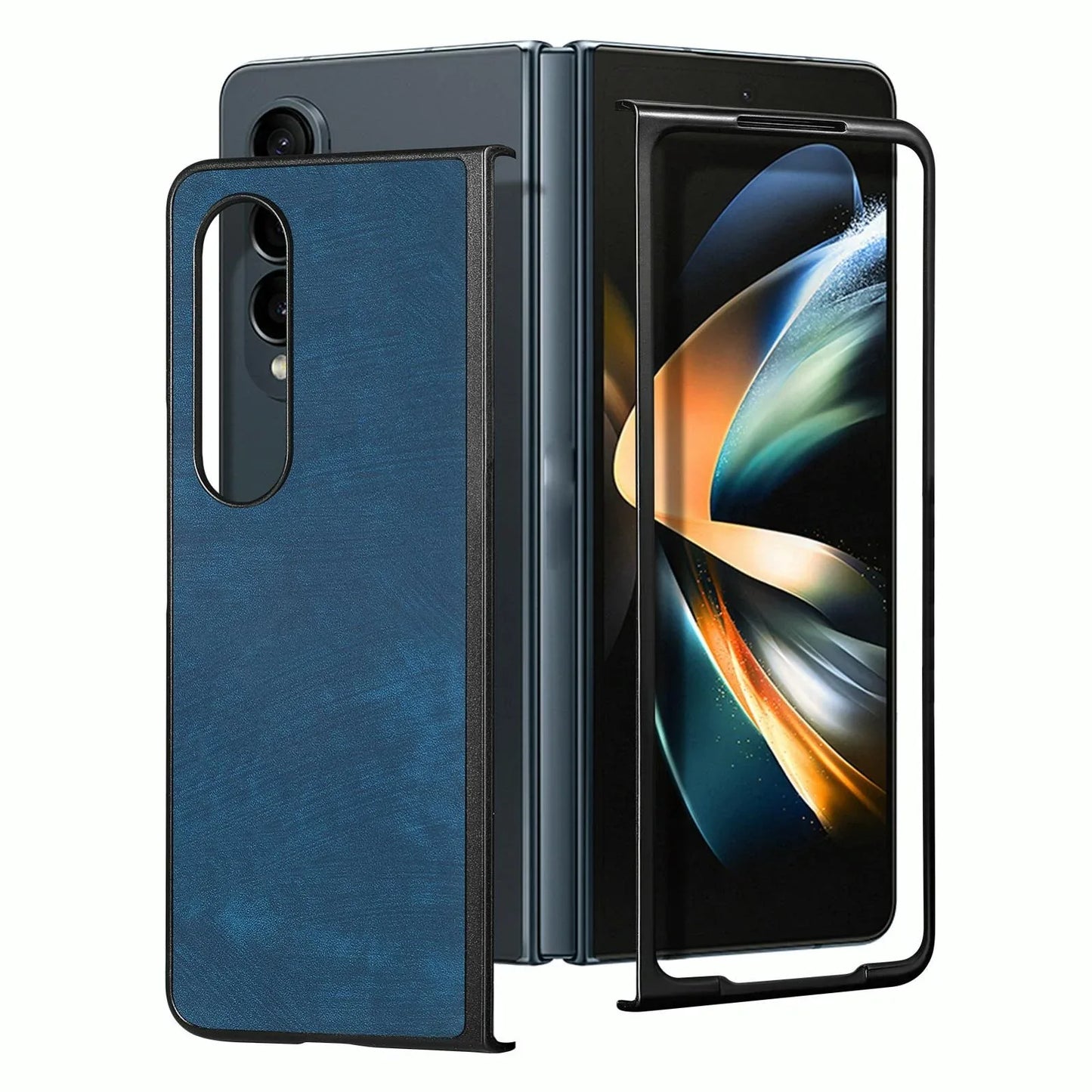For Samsung Galaxy Z Fold4 5G Pu Back Cover - Solid Colour - Green - Mekamart Australia