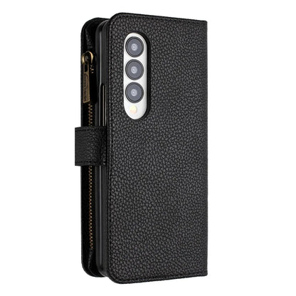 For Samsung Galaxy Z Fold4 5G Litchi Texture Zip Wallet - Green - Mekamart Australia