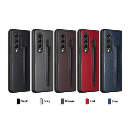 For Samsung Galaxy Z Fold4 5G Litchi Texture Hinge Case - Red - Mekamart Australia