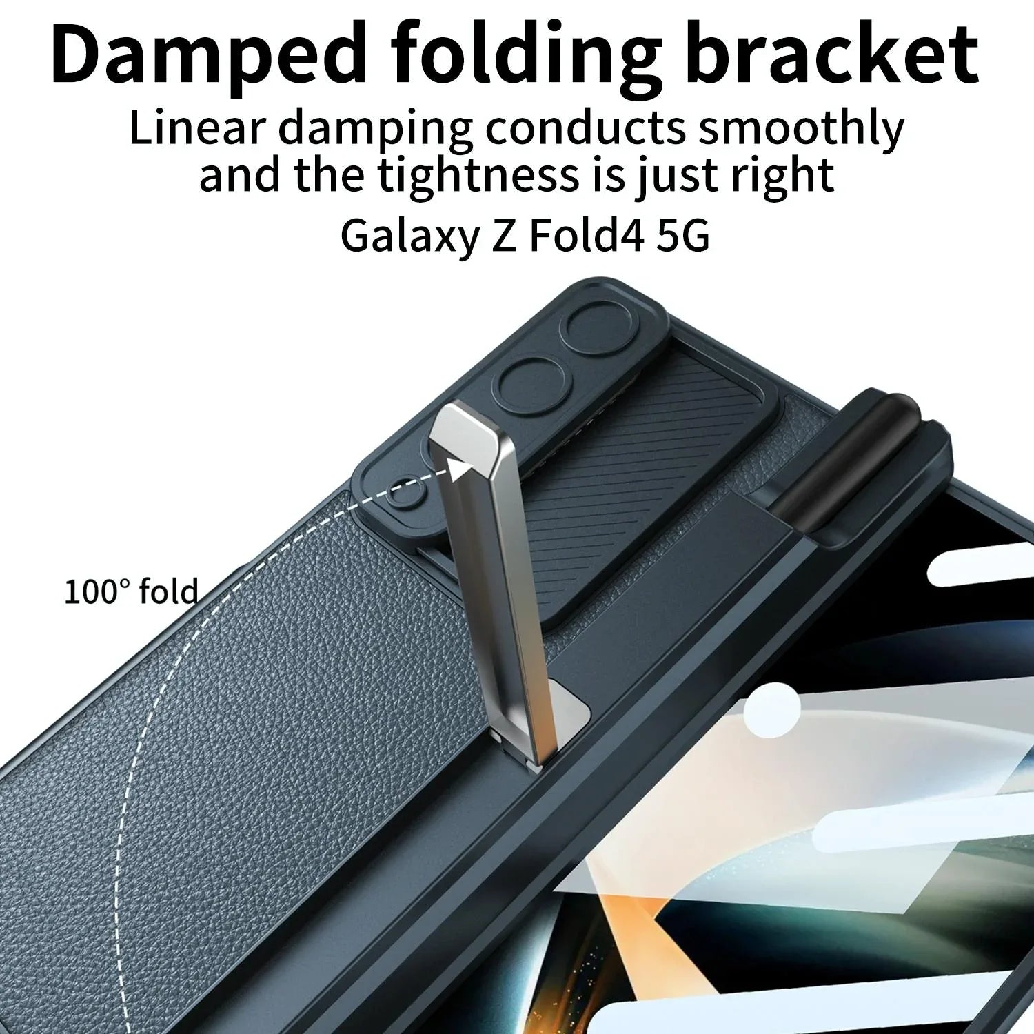 For Samsung Galaxy Z Fold4 5G Magnetic Leather Flip Case With Holder - Carbon Fiber - Mekamart Australia