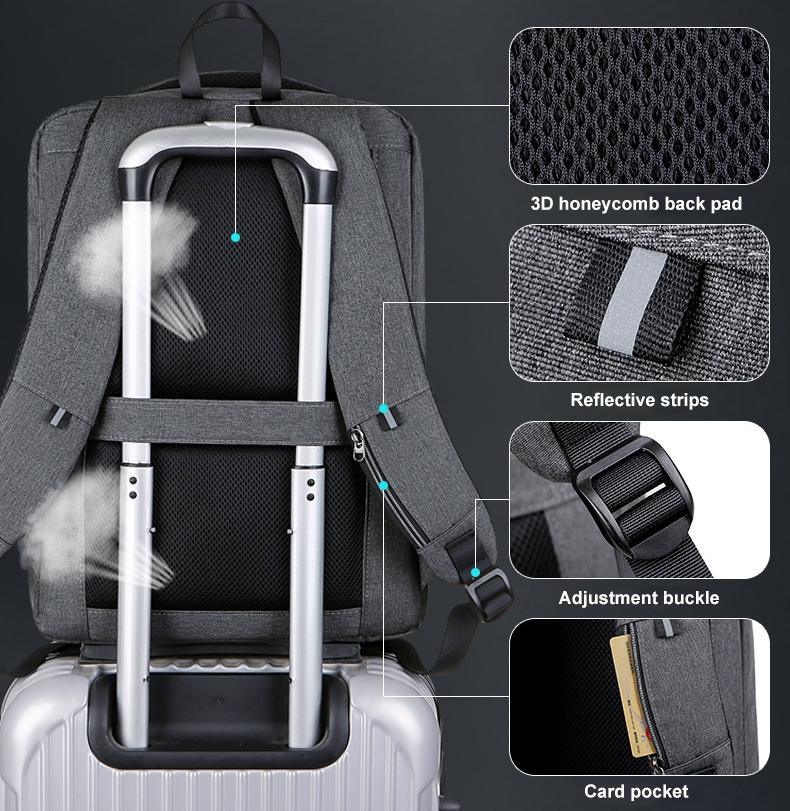 Large Capacity Anti-Theft Laptop Backpack With Usb Port - 16 Inch - Mekamart Australia
