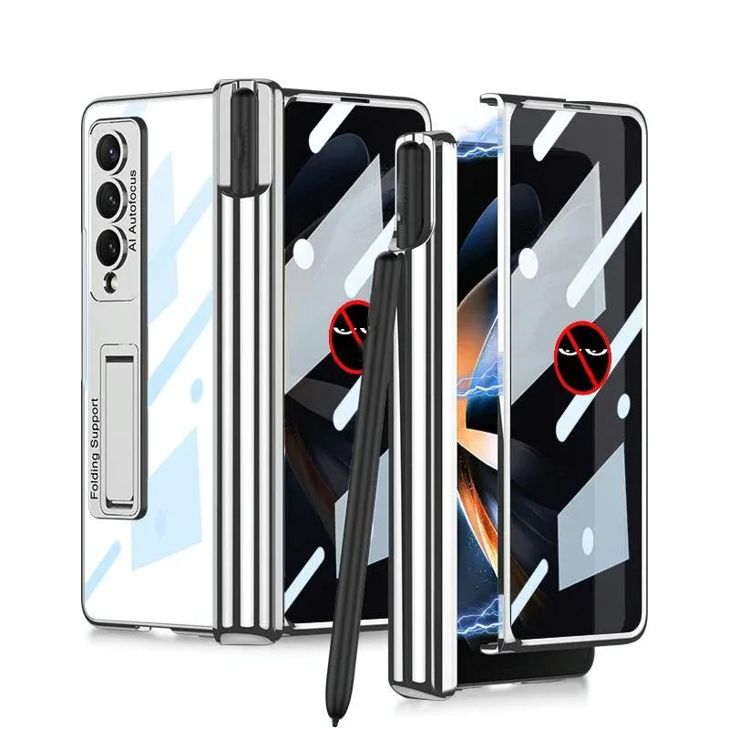 For Samsung Galaxy Z Fold4 5G Magnetic Privacy Case - Foldable - Silver - Mekamart Australia