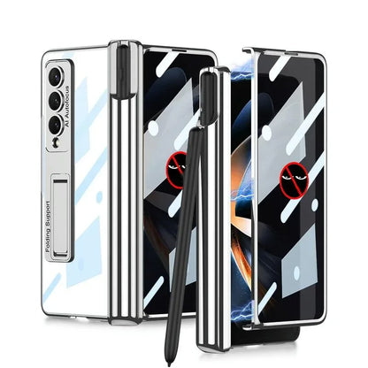 For Samsung Galaxy Z Fold4 5G Magnetic Privacy Case - Foldable - Silver - Mekamart Australia