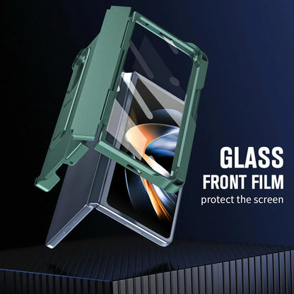 For Samsung Galaxy Z Fold4 5G Shockproof Diamond Case With Hinge And Pen - Blue - Mekamart Australia