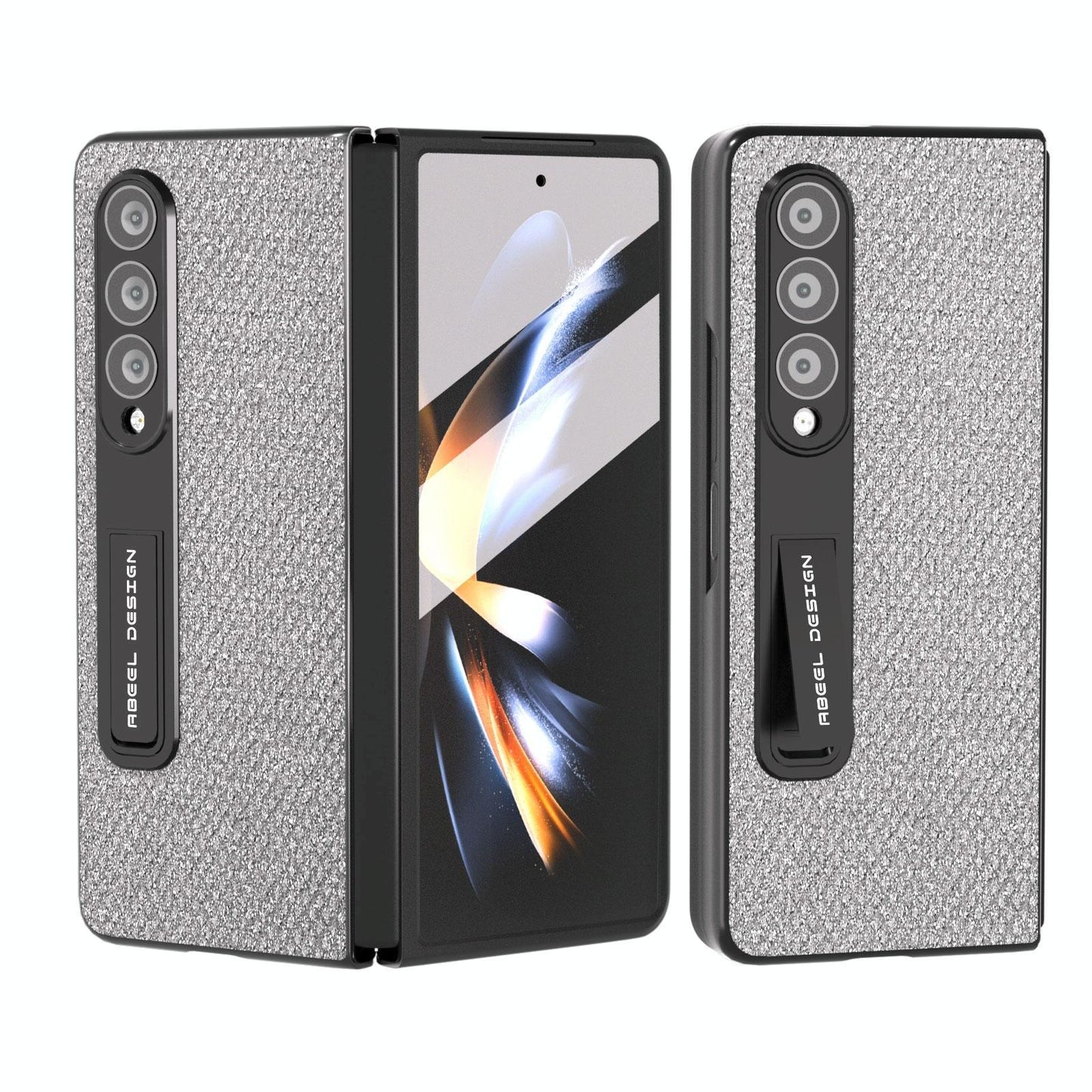 For Samsung Galaxy Z Fold4 5G Diamond Edge Case With Holder - Black - Mekamart Australia