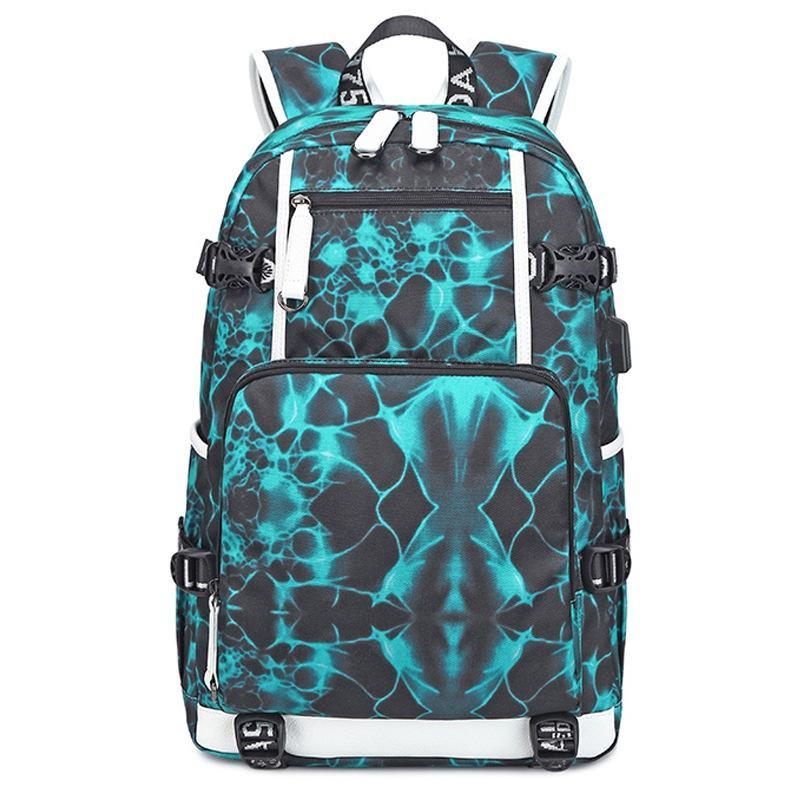 Student Waterproof Printed Backpack - Black Skin - Mekamart Australia