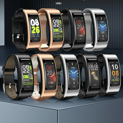 Bluetooth Sleep Heart Monitor Bracelet - B7 - Gold + Gold Steel Chain - Mekamart Australia