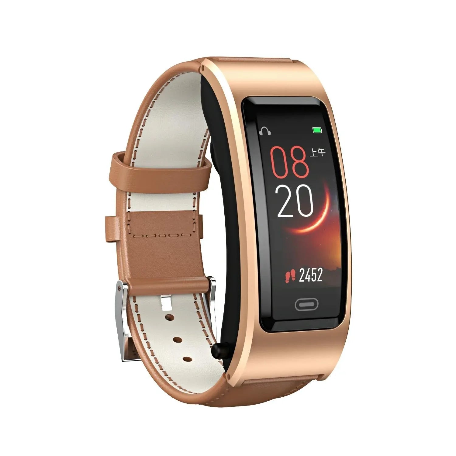 Bluetooth Sleep Heart Monitor Bracelet - B7 - Gold + Gold Steel Chain - Mekamart Australia