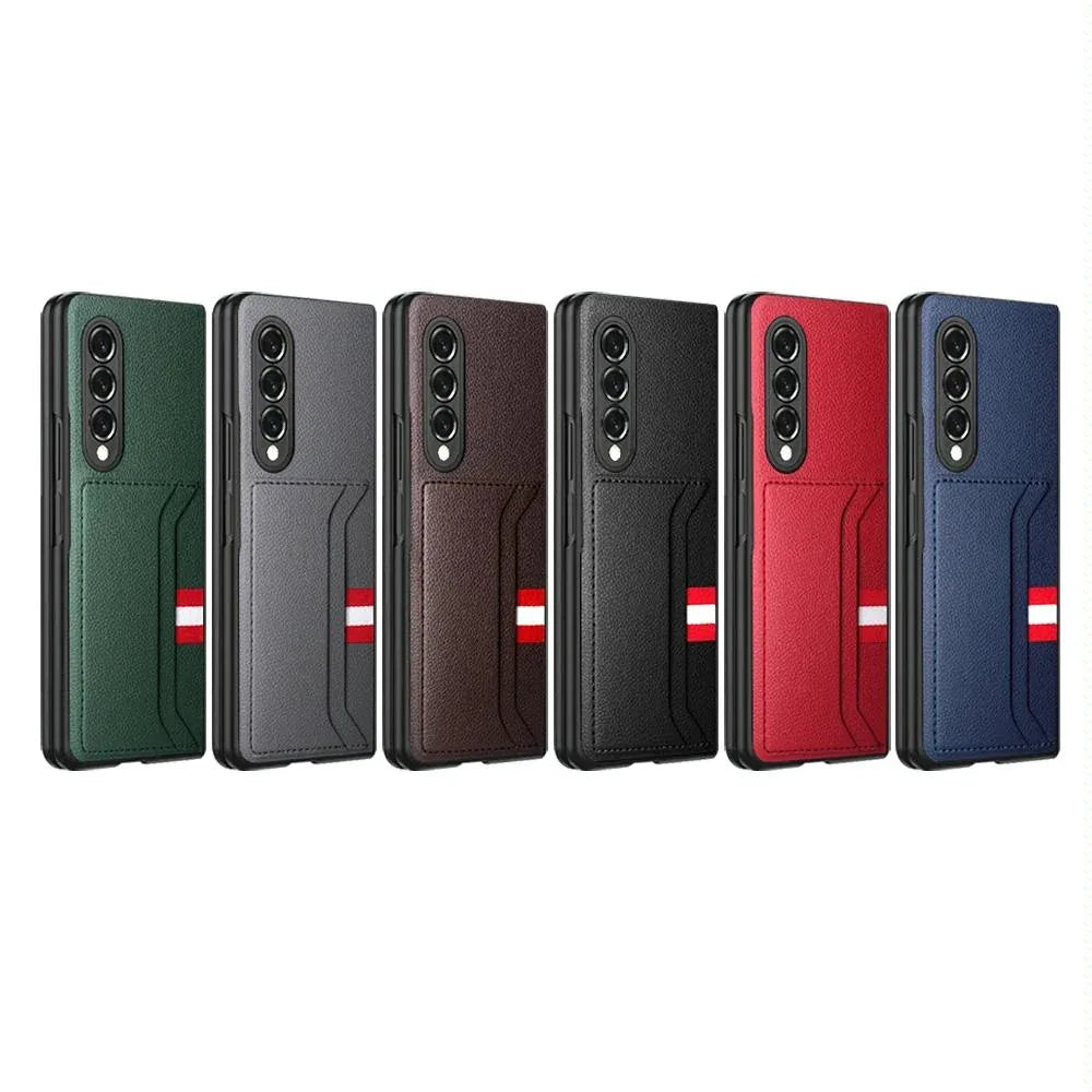 For Samsung Galaxy Z Fold4 5G Litchi Texture Microfiber Case - Red - Mekamart Australia