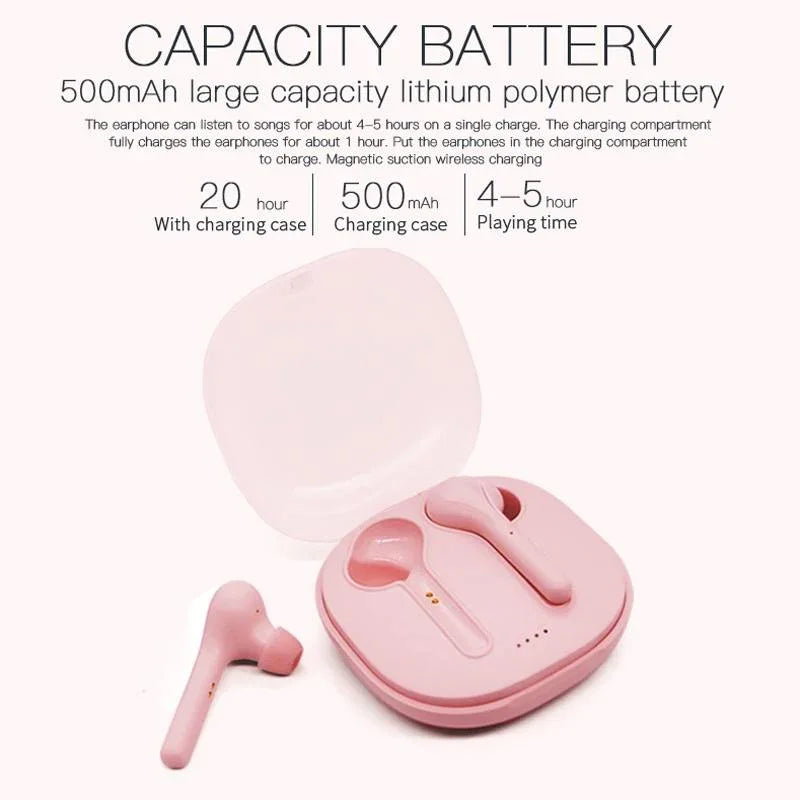 Wireless Stereo Sports Bluetooth Earphones with Charging Box - K88 Tws - Pink - Mekamart Australia