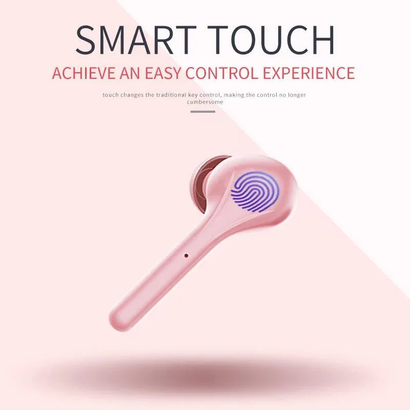 Wireless Stereo Sports Bluetooth Earphones with Charging Box - K88 Tws - Pink - Mekamart Australia