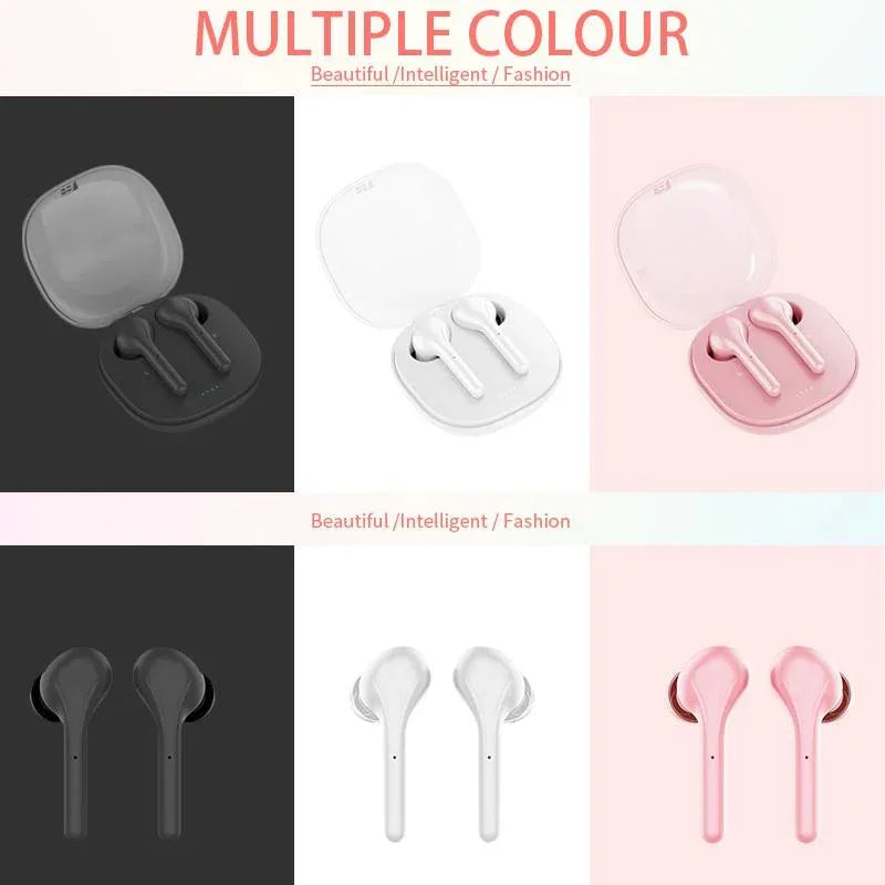 Wireless Stereo Sports Bluetooth Earphones with Charging Box - K88 Tws - Pink - Mekamart Australia