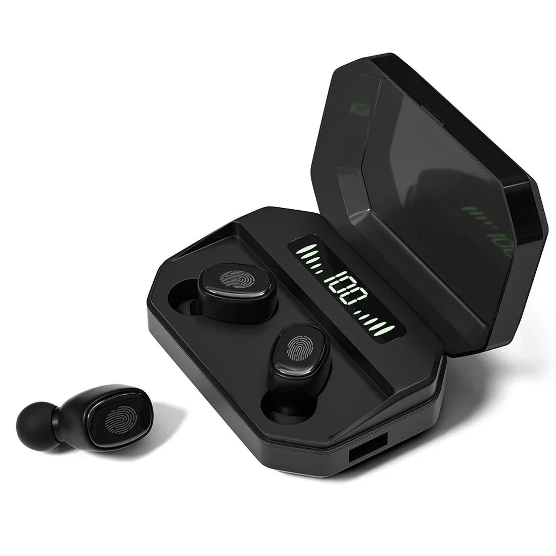 Wireless Bluetooth 5.0 Earbuds with Touch Display & Charging Case - Red - Mekamart Australia