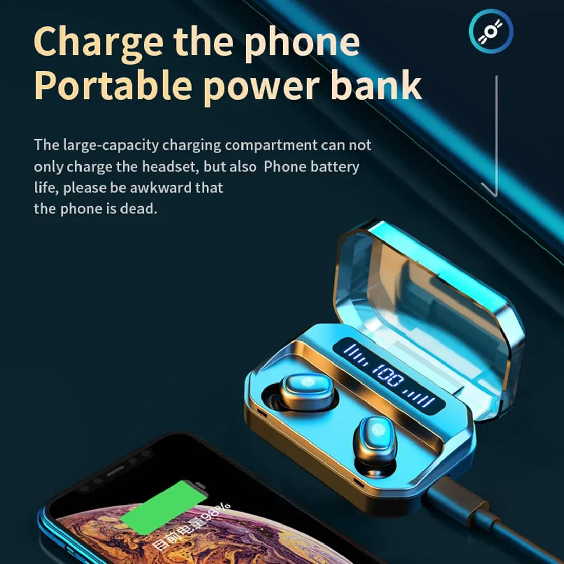 Wireless Bluetooth 5.0 Earbuds with Touch Display & Charging Case - Red - Mekamart Australia