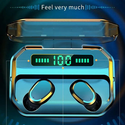 Wireless Bluetooth 5.0 Earbuds with Touch Display & Charging Case - Red - Mekamart Australia