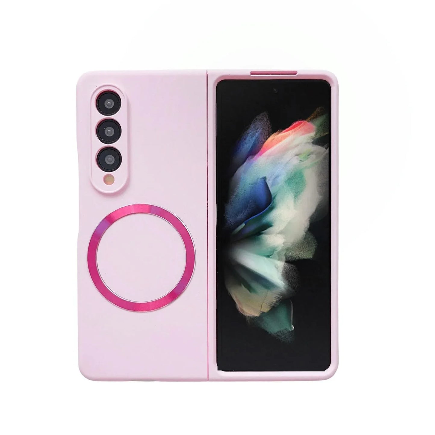 For Samsung Galaxy Z Fold4 5G Magnetic Skin Case - Magsafe - Pink - Mekamart Australia