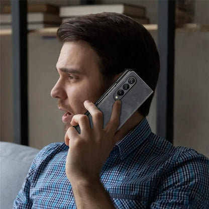 For Samsung Galaxy Z Fold4 5G Pu Back Cover - Solid Colour - Black - Mekamart Australia