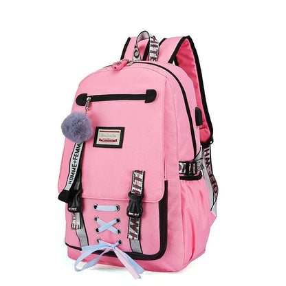 Anti-theft Usb Backpack for Sports and Leisure - Pink - Mekamart Australia