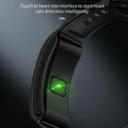 Bluetooth Sleep Heart Monitor Bracelet - B7 - Silver + Black Silicone Strap - Mekamart Australia