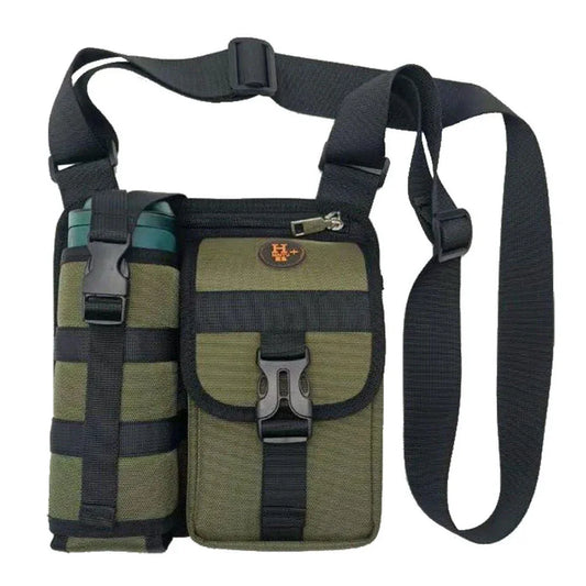 Vibe Geeks Waterproof Camping Wear Resistant Chest Crossbody Sling Shoulder Bags with Water Bottle Holder - Green - Mekamart Australia