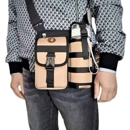 Vibe Geeks Waterproof Camping Wear Resistant Chest Crossbody Sling Shoulder Bags with Water Bottle Holder - Navy - Mekamart Australia