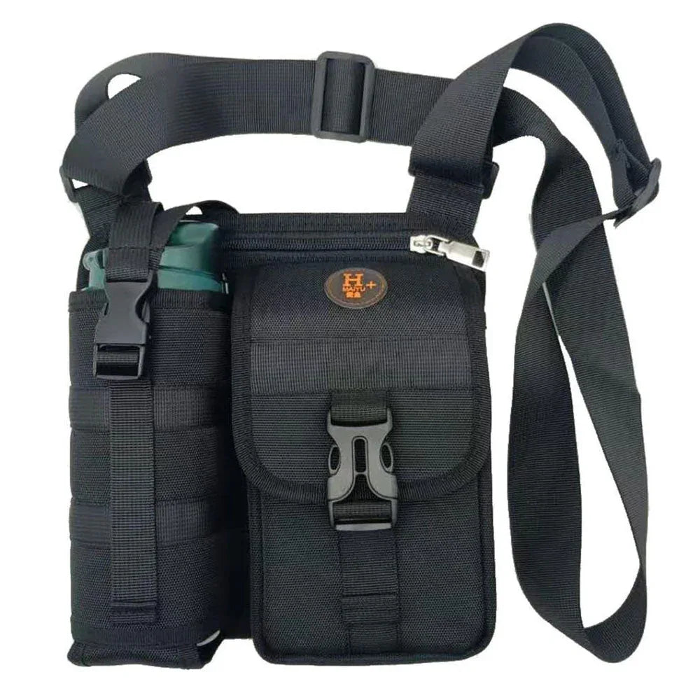 Vibe Geeks Waterproof Camping Wear Resistant Chest Crossbody Sling Shoulder Bags with Water Bottle Holder - Navy - Mekamart Australia