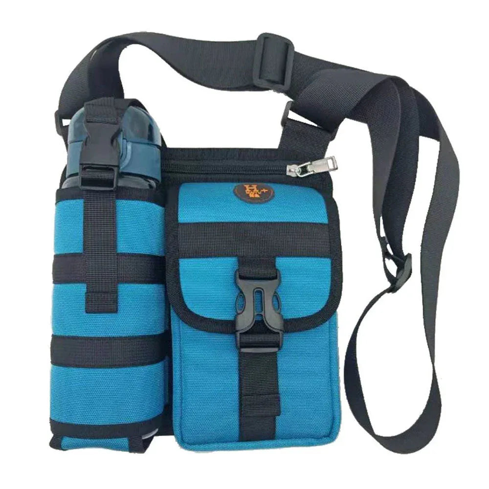 Vibe Geeks Waterproof Camping Wear Resistant Chest Crossbody Sling Shoulder Bags with Water Bottle Holder - Navy - Mekamart Australia