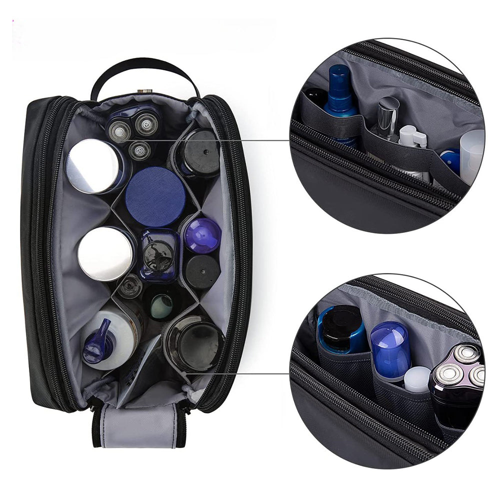 Vibe Geeks Water Resistant Travel Toiletry Organizer Bag - Black