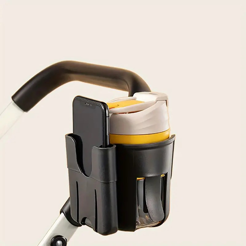 Vibe Geeks Convenient 2-in-1 Stroller Cup and Phone Holder for On-the-go Parenting - White