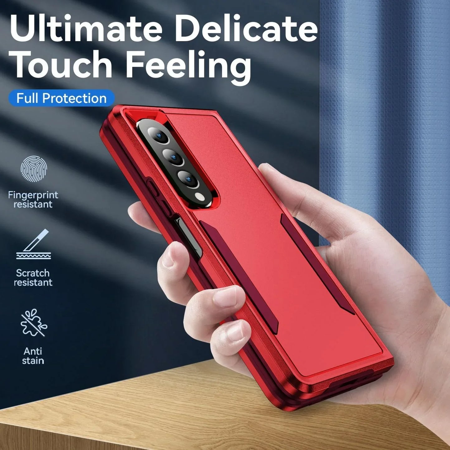 For Samsung Galaxy Z Fold4 5G Shockproof Pc Tpu Case - Red - Mekamart Australia