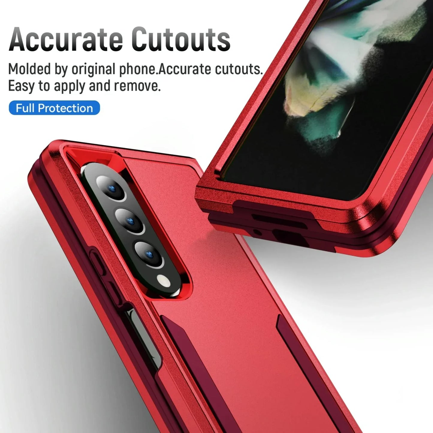For Samsung Galaxy Z Fold4 5G Shockproof Pc Tpu Case - Red - Mekamart Australia