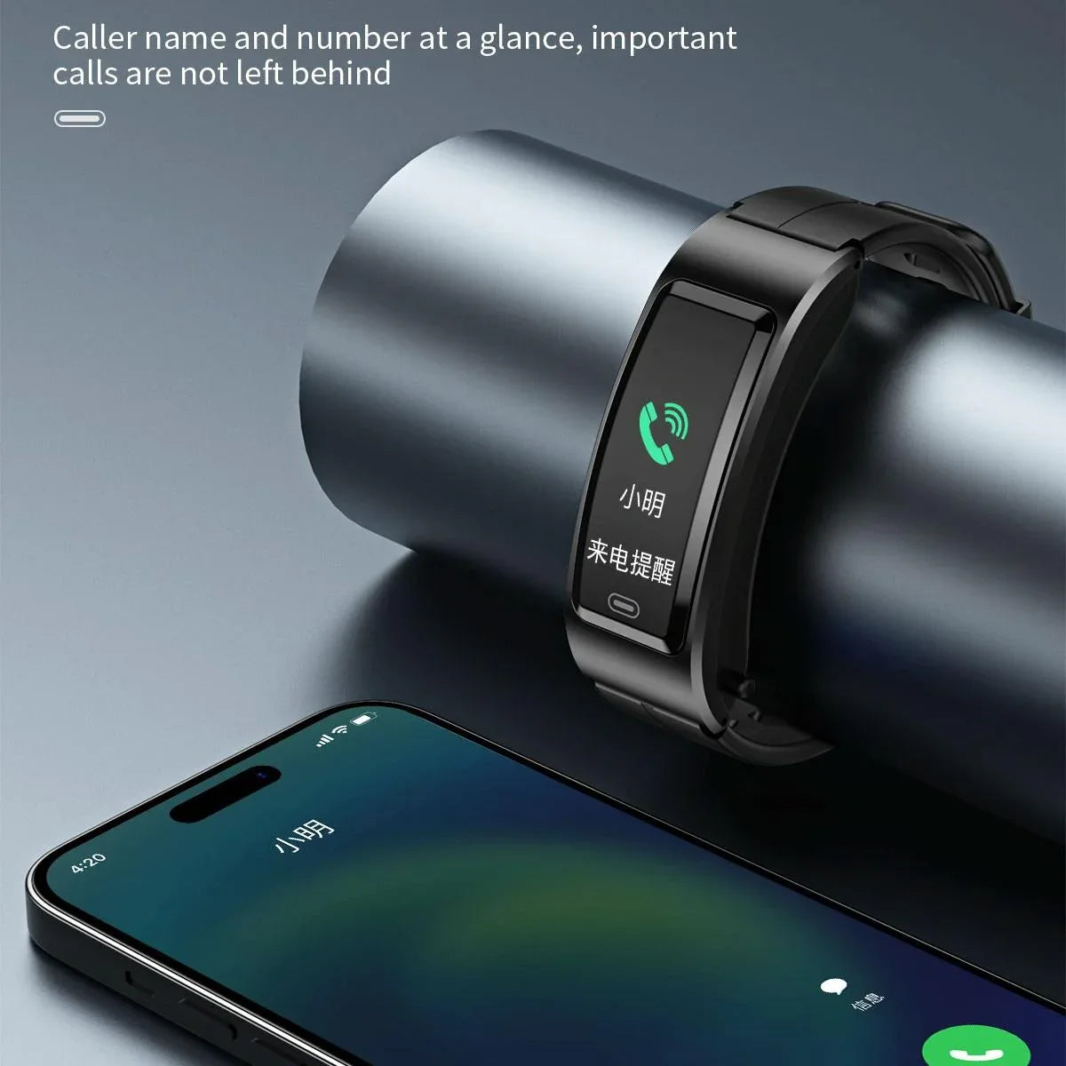 Bluetooth Sleep Heart Monitor Bracelet - B7 - Silver + Silver Steel Chain - Mekamart Australia