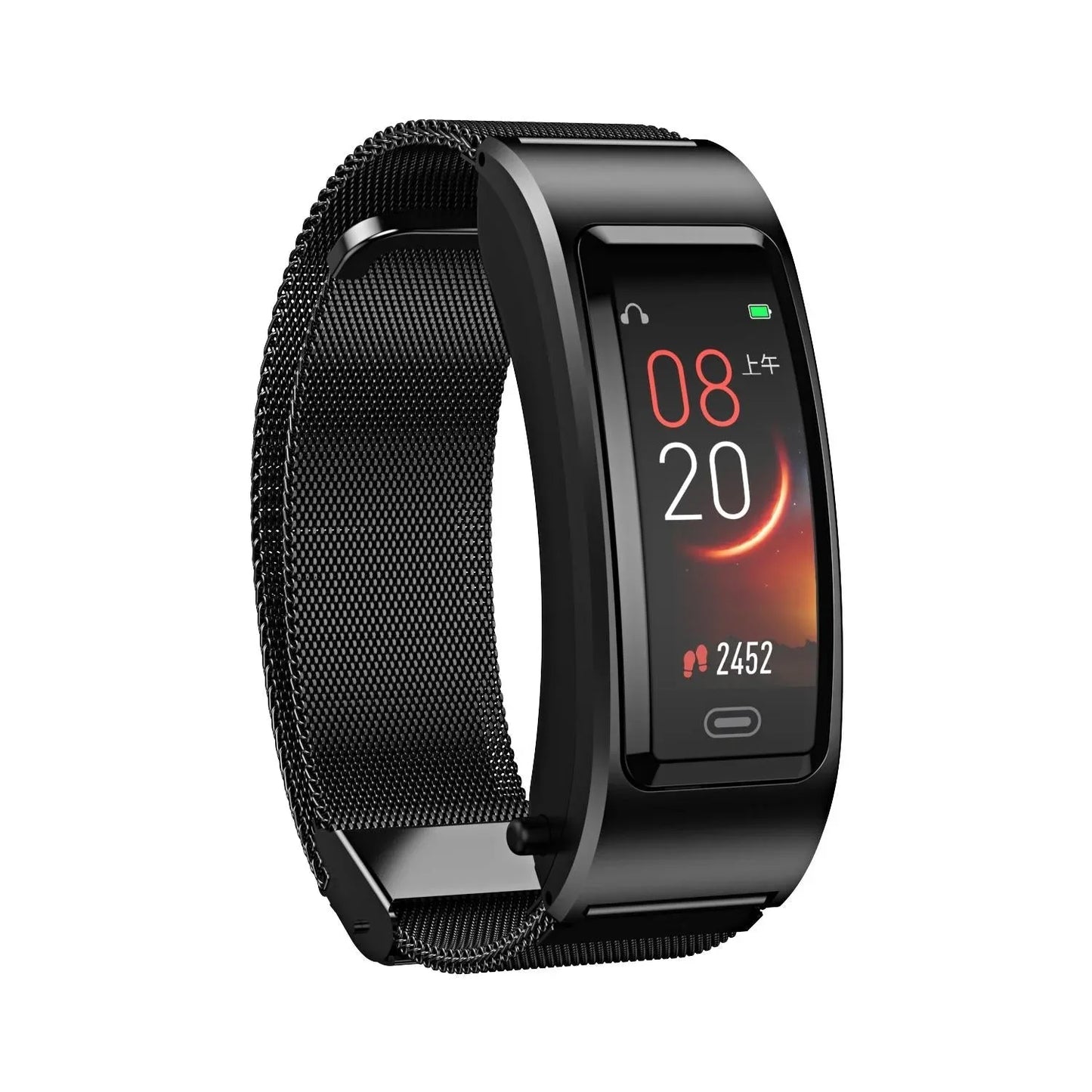 Bluetooth Sleep Heart Monitor Bracelet - B7 - Silver + Silver Steel Chain - Mekamart Australia