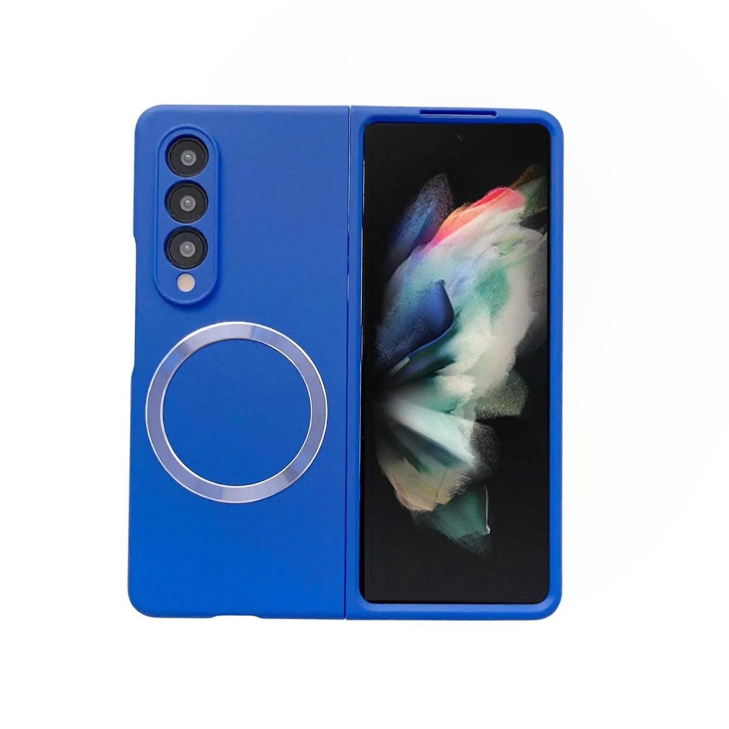 For Samsung Galaxy Z Fold4 5G Magnetic Skin Case - Magsafe - Royal Blue - Mekamart Australia
