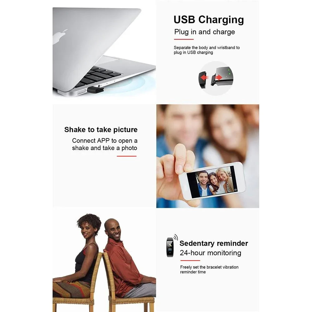 Smart Bracelet With Call Reminder Heart Rate & Sleep Monitoring - Ip67 Waterproof - Purple - Mekamart Australia