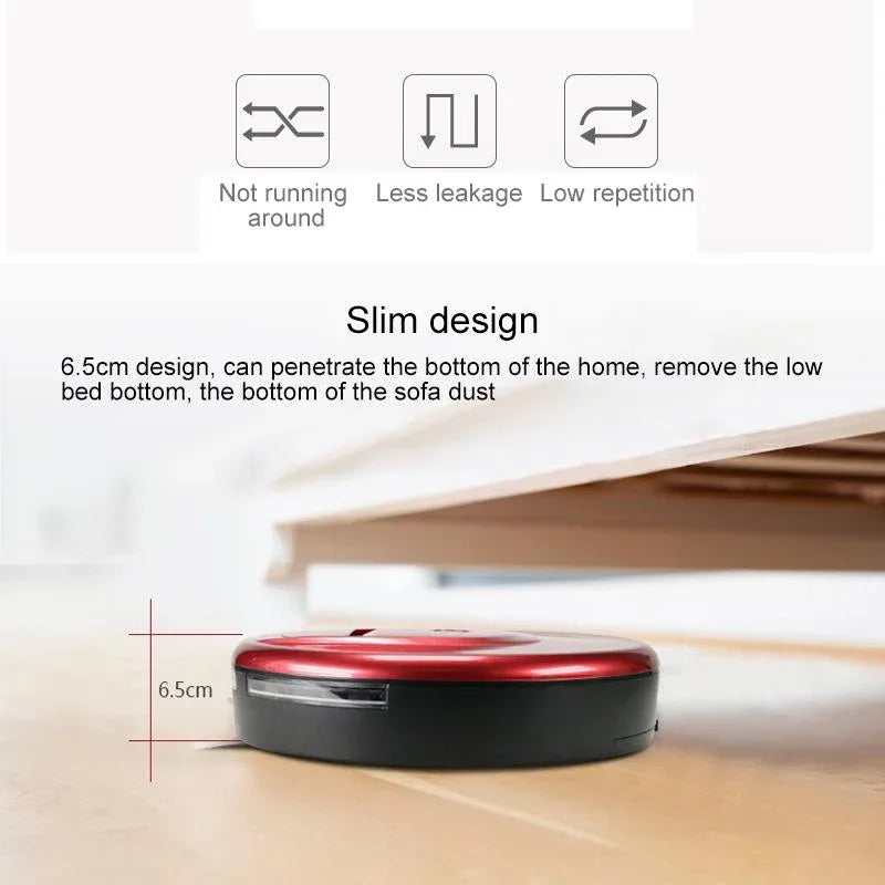 Smart Household Sweeping Robot - Efficient Cleaning - Red - Mekamart Australia