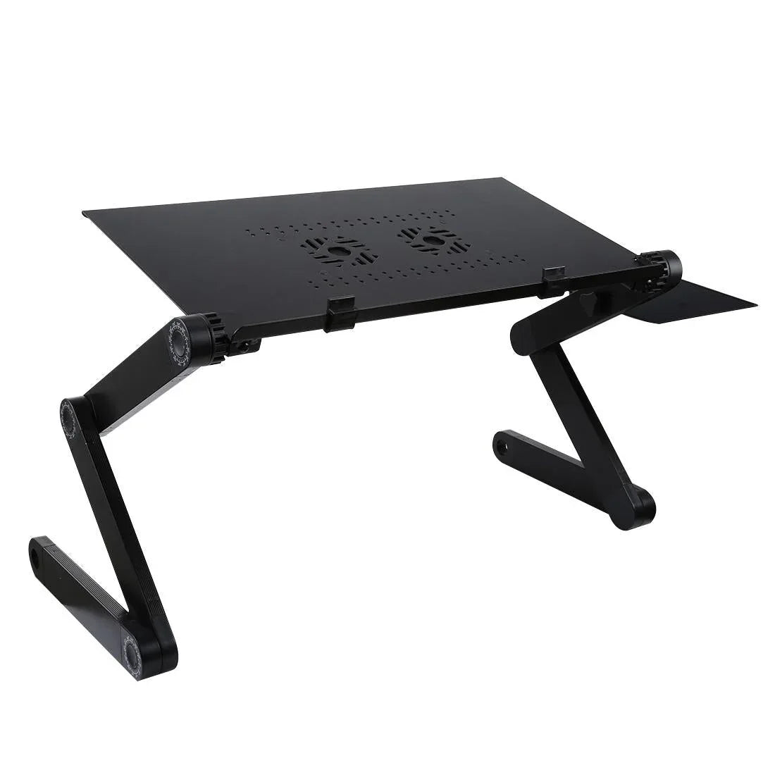 Adjustable Foldable Laptop Stand with Fans & Mouse Pad - Portable Aluminum - Red - Mekamart Australia