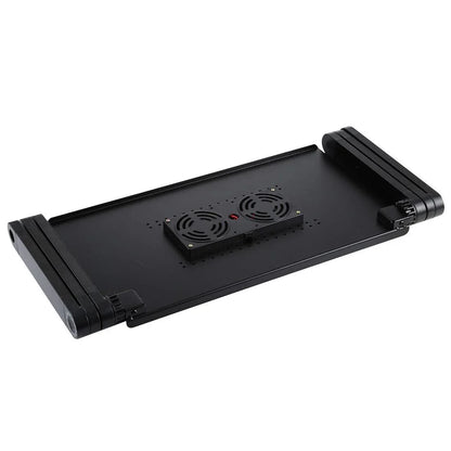 Adjustable Foldable Laptop Stand with Fans & Mouse Pad - Portable Aluminum - Red - Mekamart Australia