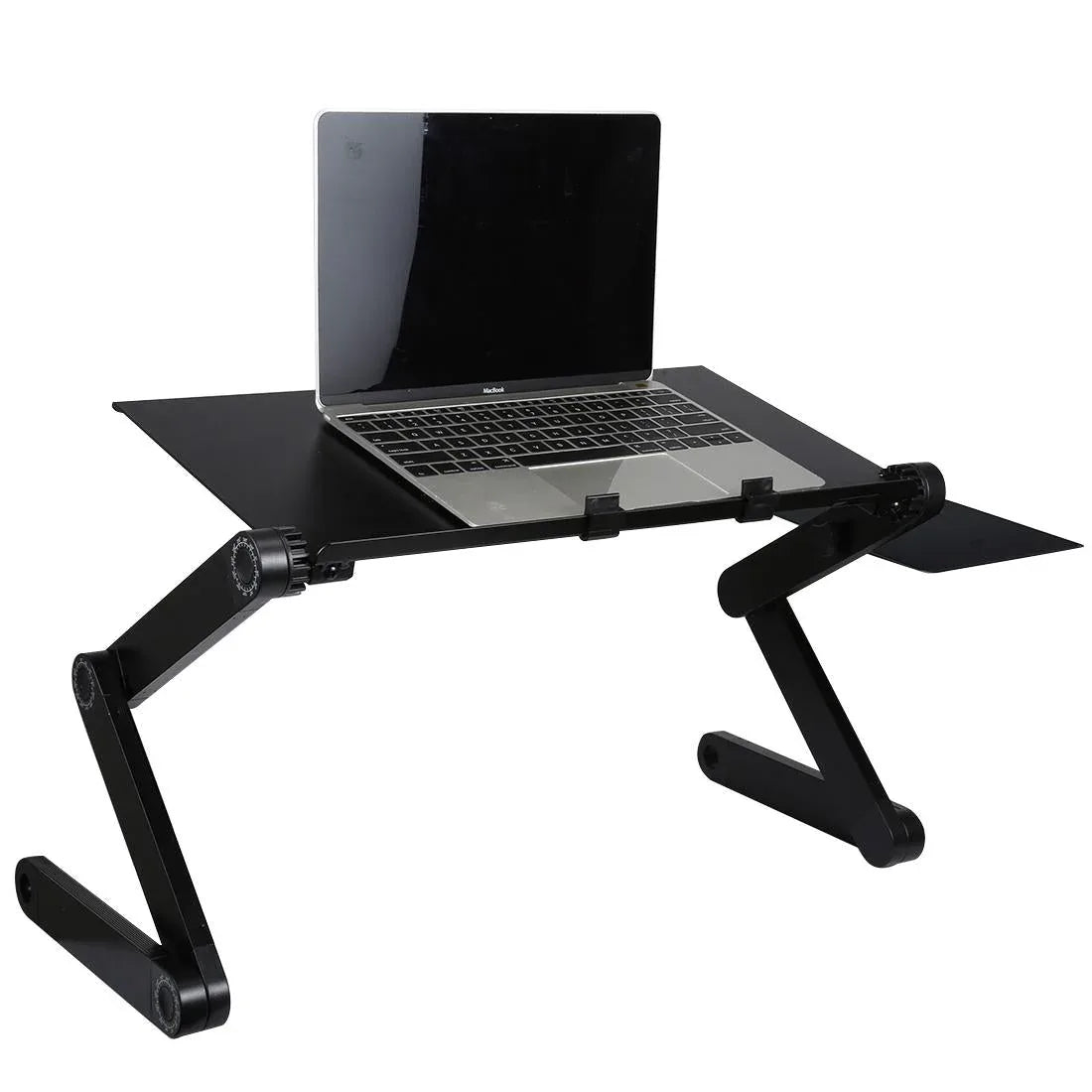 Adjustable Foldable Laptop Stand with Fans & Mouse Pad - Portable Aluminum - Red - Mekamart Australia