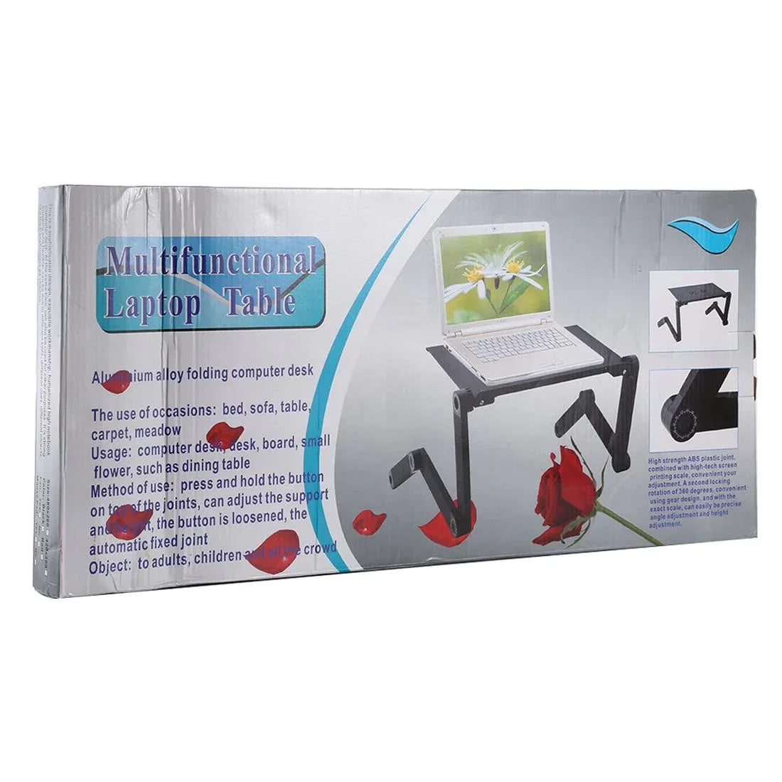 Adjustable Foldable Laptop Stand with Fans & Mouse Pad - Portable Aluminum - Red - Mekamart Australia