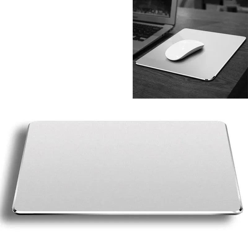 Double Sided Non Slip Aluminum Mouse Pad L Size - Silver - Mekamart Australia
