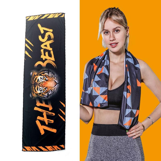 Quick Drying Gym Towel For Sports - Black Tiger