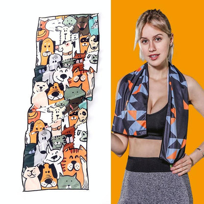 Quick Drying Gym Towel For Sports - Black Tiger