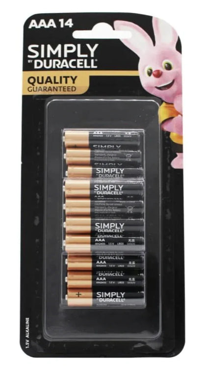Duracell AAA Simply Batteries 1.5 Volts Alkaline Battery- 1 Pack of 14 - Mekamart Australia