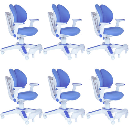 Ergonomic Children Kids Study Chair Set of 6 Height Adjustable - Blue
