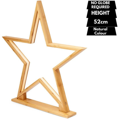52cm Bamboo Star LED Table Desk Lamp Light Modern Designer - Natural - Mekamart Australia
