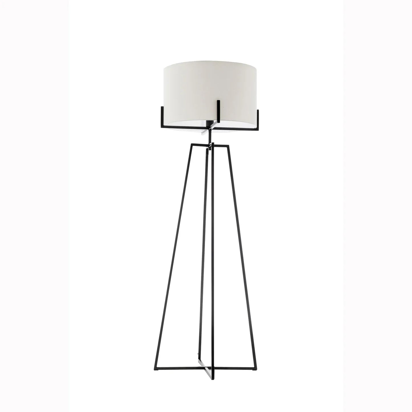 Modern Dimmable Floor Lamp + Table Desk Lamp w/ Linen Shade Scandi - Matte Black - Mekamart Australia