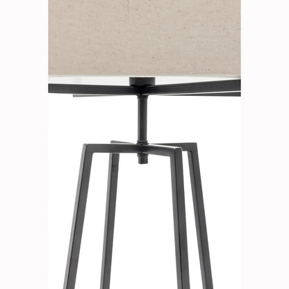 Modern Dimmable Floor Lamp + Table Desk Lamp w/ Linen Shade Scandi - Matte Black - Mekamart Australia