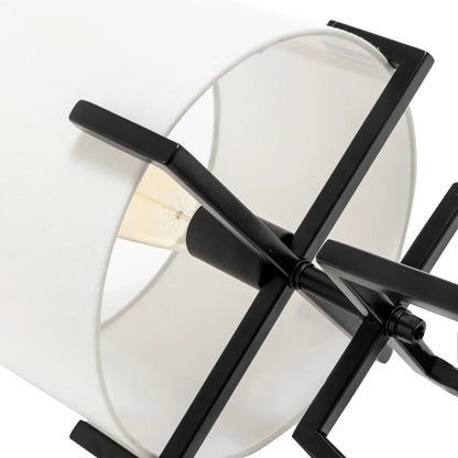 Modern Dimmable Floor Lamp + Table Desk Lamp w/ Linen Shade Scandi - Matte Black - Mekamart Australia